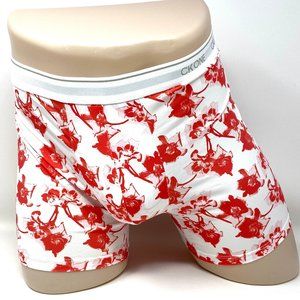 Calvin Klein One Men's NB2226622 Microfiber Boxer Brief White Red Logo Waistband